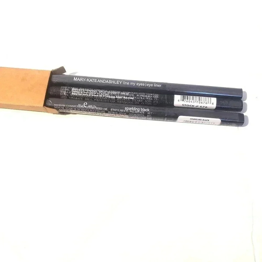 Mary Kate & Ashley Lot of 3 Line My Eyes Eye Liner, Sparkling Black‎ NIB